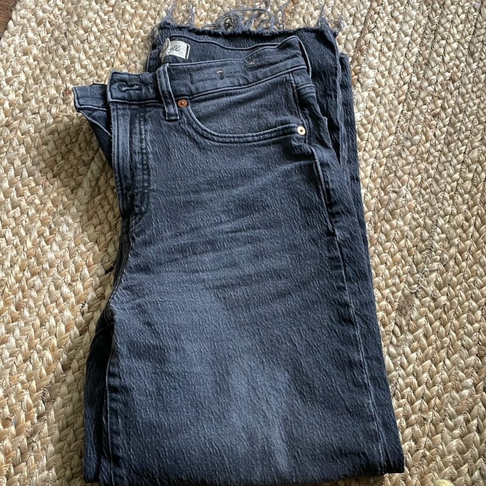 Madewell perfect vintage Jean wide leg crop Jean light black wash size 26